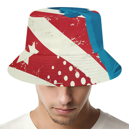 American Statue of Liberty Print Bucket Hat