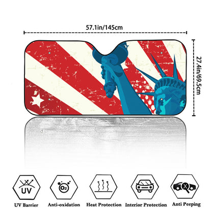 American Statue of Liberty Print Car Windshield Sun Shade