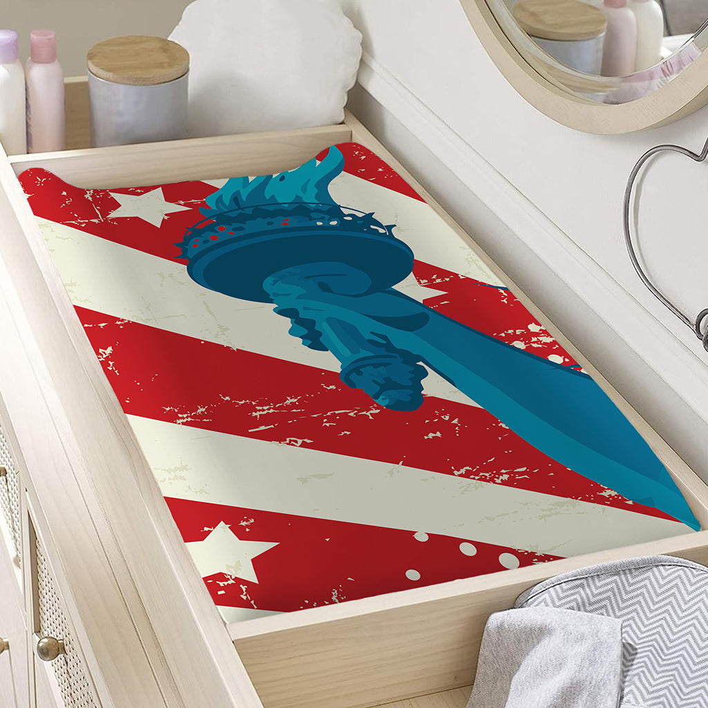 American Statue of Liberty Print Changing Pad Cover
