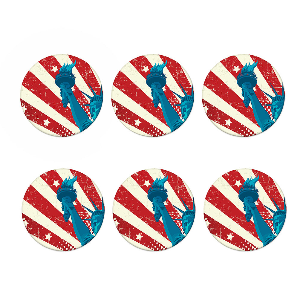 American Statue of Liberty Print Coaster Set