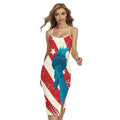 American Statue of Liberty Print Cross Back Cami Dress