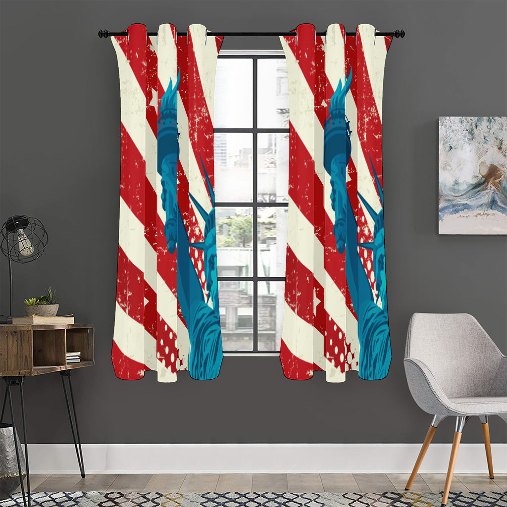 American Statue of Liberty Print Curtain
