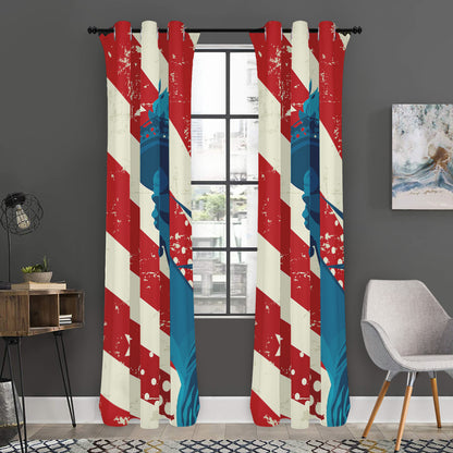 American Statue of Liberty Print Curtain