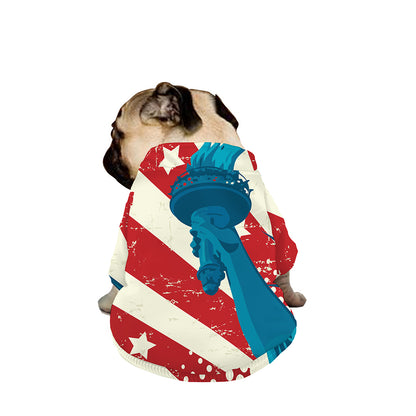American Statue of Liberty Print Dog Zip Up Jacket