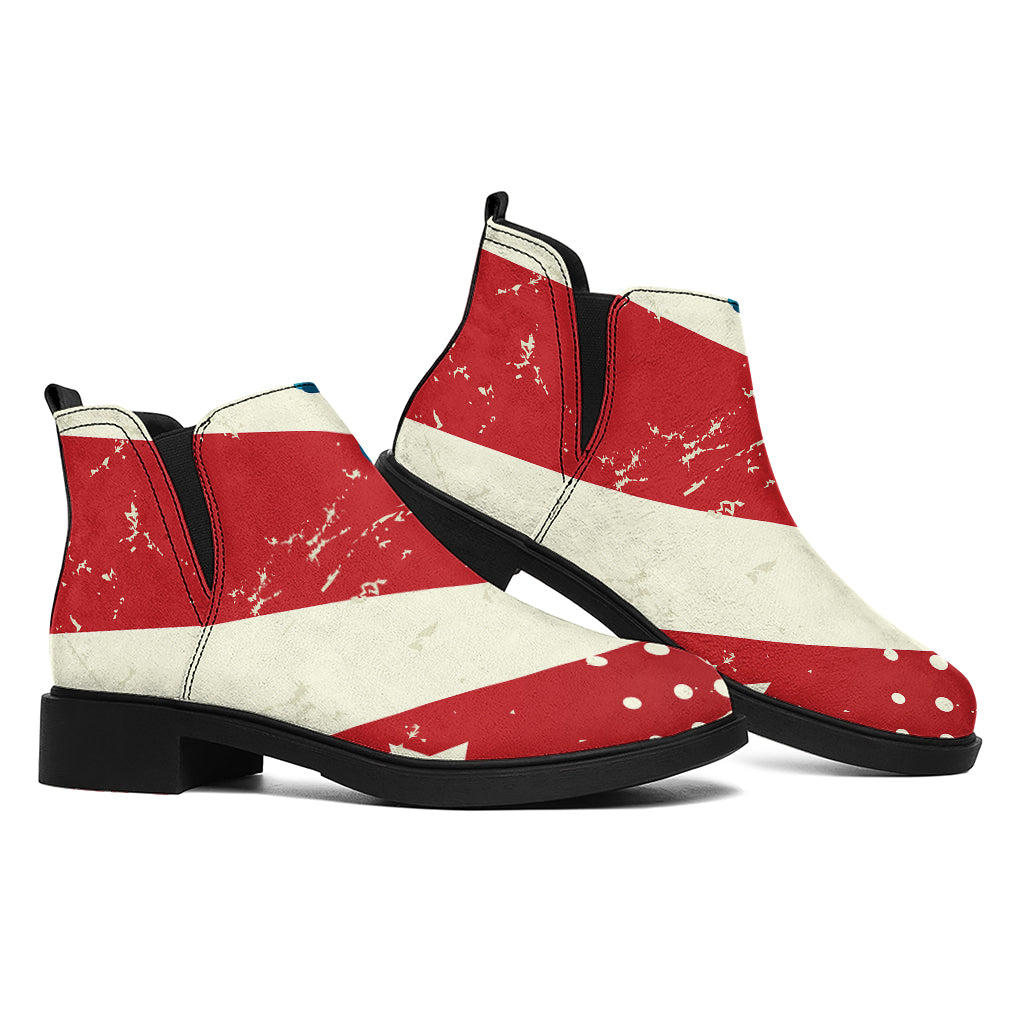 American Statue of Liberty Print Flat Ankle Boots