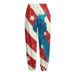 American Statue of Liberty Print Fleece Lined Knit Pants