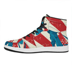 American Statue of Liberty Print High Top Leather Sneakers