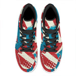 American Statue of Liberty Print High Top Leather Sneakers