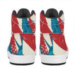 American Statue of Liberty Print High Top Leather Sneakers