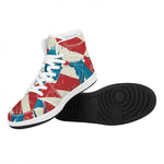 American Statue of Liberty Print High Top Leather Sneakers