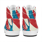 American Statue of Liberty Print High Top Leather Sneakers