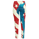 American Statue of Liberty Print High-Waisted Pocket Leggings