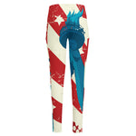 American Statue of Liberty Print High-Waisted Pocket Leggings