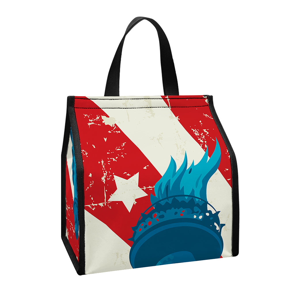 American Statue of Liberty Print Insulated Lunch Tote