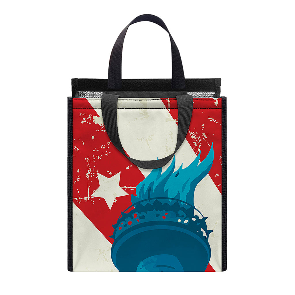 American Statue of Liberty Print Insulated Lunch Tote