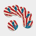 American Statue of Liberty Print Leather Coaster Set