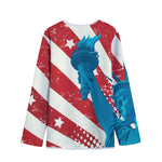 American Statue of Liberty Print Long Sleeve Short Coat