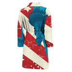 American Statue of Liberty Print Men's Bathrobe