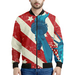 American Statue of Liberty Print Men's Bomber Jacket