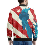 American Statue of Liberty Print Men's Bomber Jacket