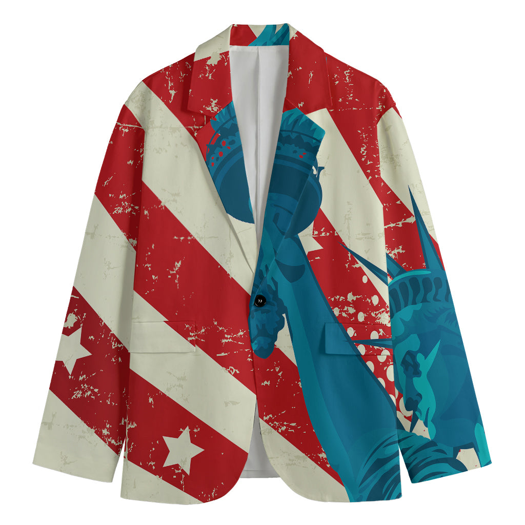 American Statue of Liberty Print Men's Cotton Blazer