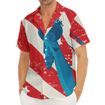 American Statue of Liberty Print Men's Deep V-Neck Shirt