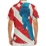 American Statue of Liberty Print Men's Deep V-Neck Shirt