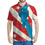 American Statue of Liberty Print Men's Polo Shirt