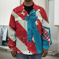 American Statue of Liberty Print Men's Shirt Jacket