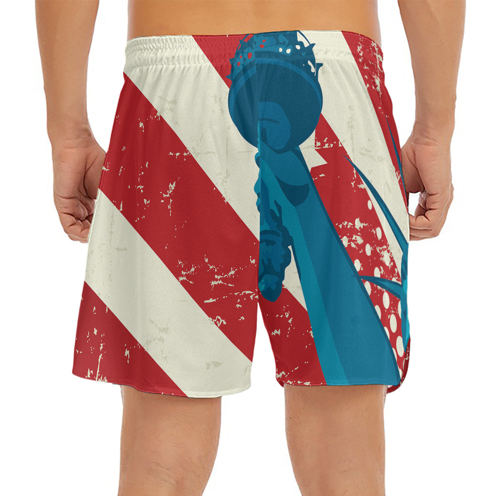 American Statue of Liberty Print Men's Split Running Shorts