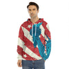 American Statue of Liberty Print Men's Velvet Pullover Hoodie