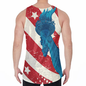 American Statue of Liberty Print Men's Velvet Tank Top