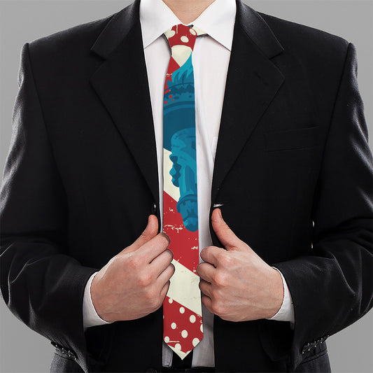 American Statue of Liberty Print Necktie