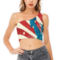 American Statue of Liberty Print One Shoulder Crop Top