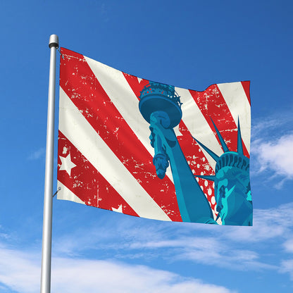 American Statue of Liberty Print Polyester Flag