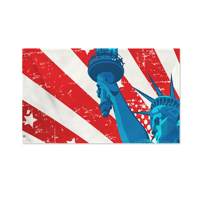 American Statue of Liberty Print Polyester Flag