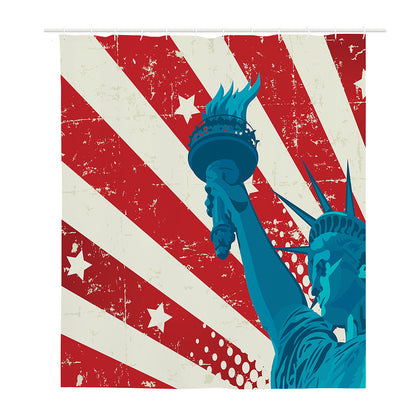 American Statue of Liberty Print Polyester Shower Curtain