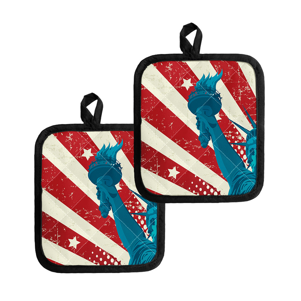 American Statue of Liberty Print Pot Holders