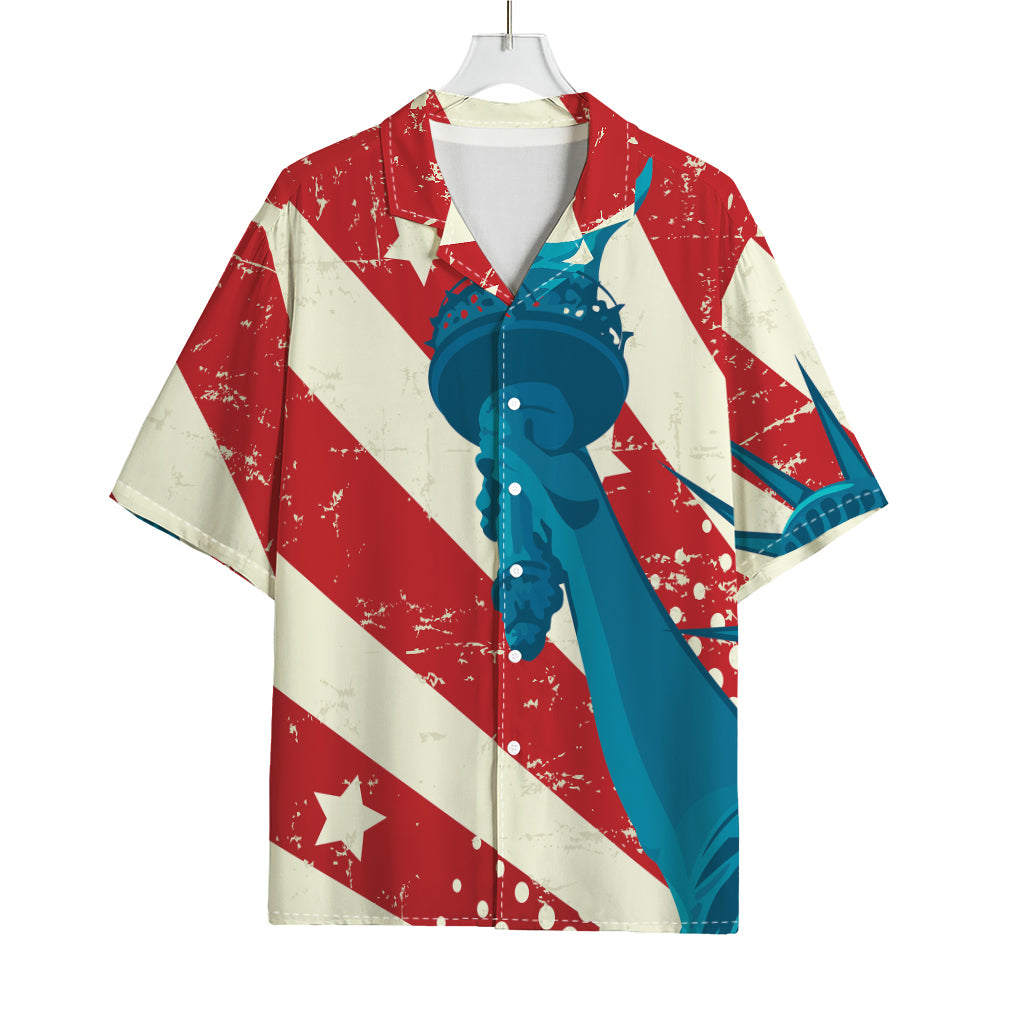 American Statue of Liberty Print Rayon Hawaiian Shirt