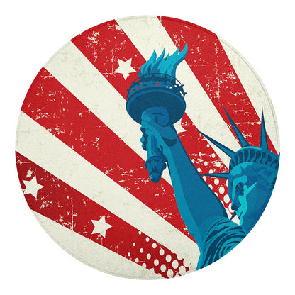 American Statue of Liberty Print Round Blanket