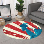 American Statue of Liberty Print Round Rug