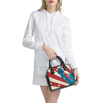 American Statue of Liberty Print Shoulder Handbag