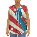 American Statue of Liberty Print Sleeveless Baseball Jersey
