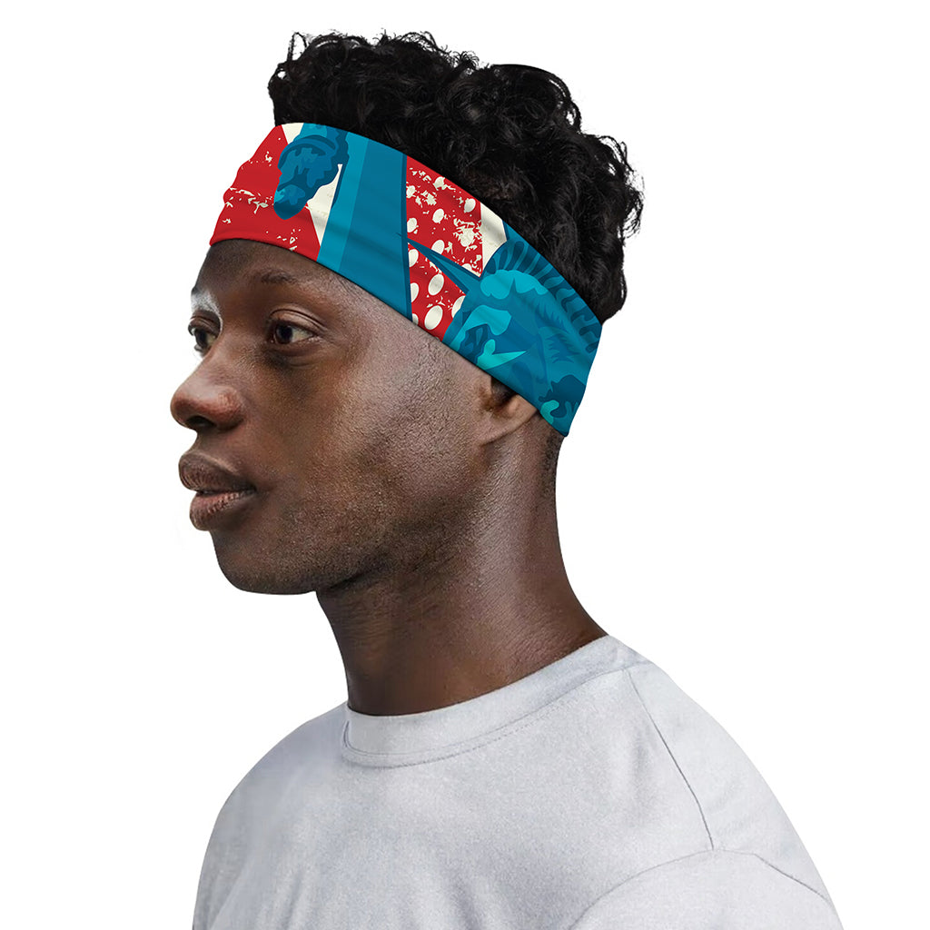 American Statue of Liberty Print Sports Headband