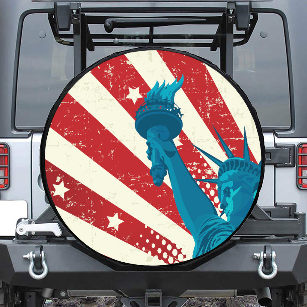 American Statue of Liberty Print Tire Cover