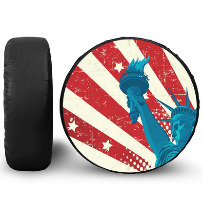 American Statue of Liberty Print Tire Cover