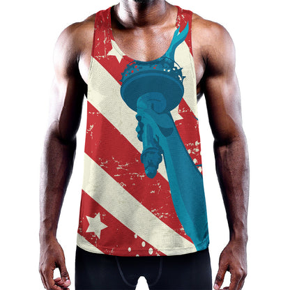 American Statue of Liberty Print Training Tank Top