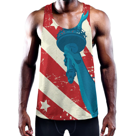American Statue of Liberty Print Training Tank Top