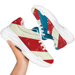 American Statue of Liberty Print White Chunky Shoes