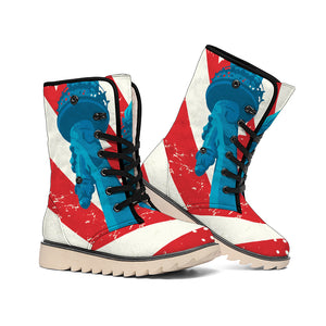 American Statue of Liberty Print Winter Boots